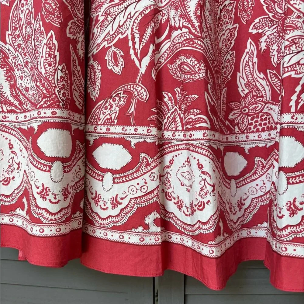 Talbots Dusty Red / Pink and White Floral A-Line Skirt. Size 16 - Picture 3 of 9
